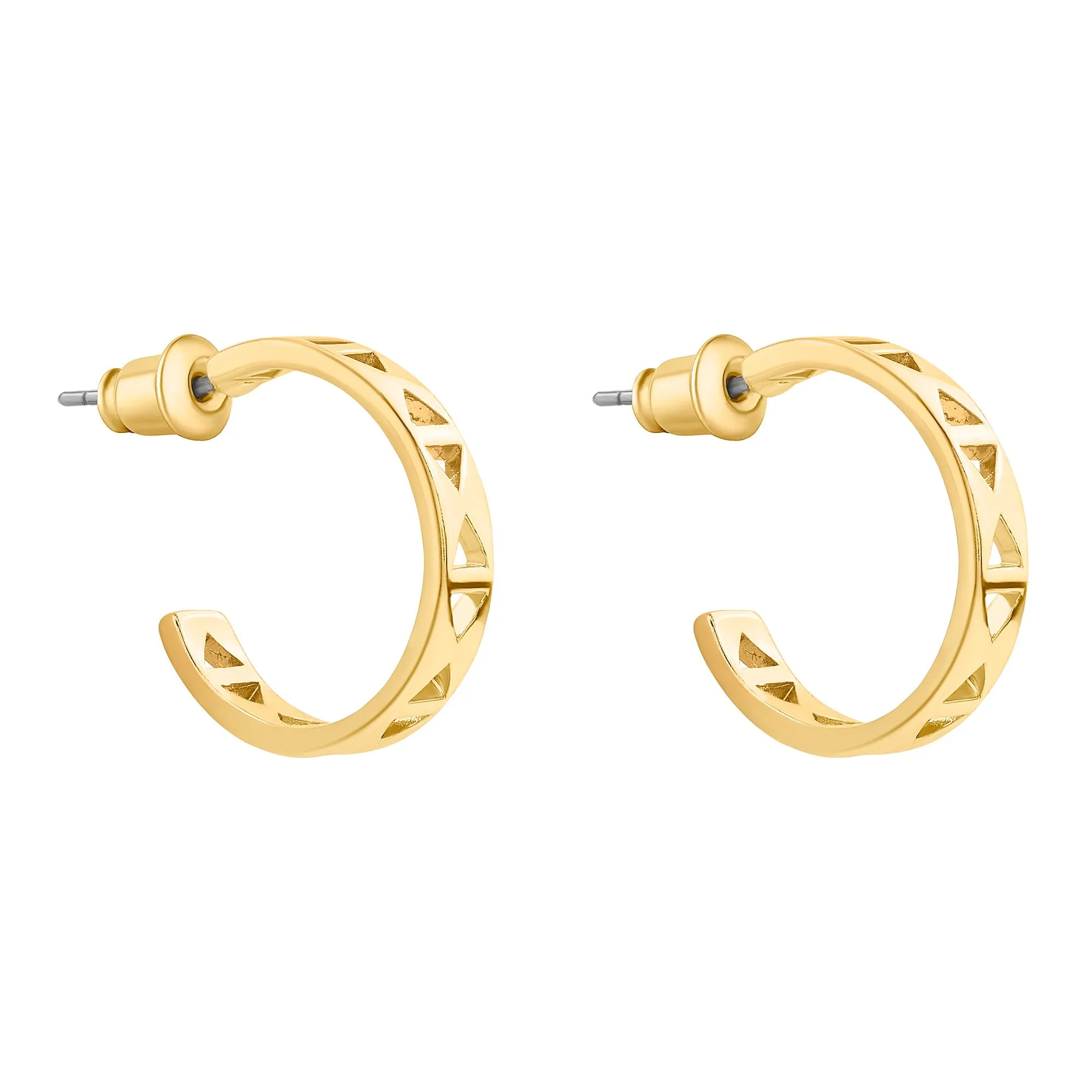 Accessorize London Women 14k Gold-Plated Cut-Out Hoops