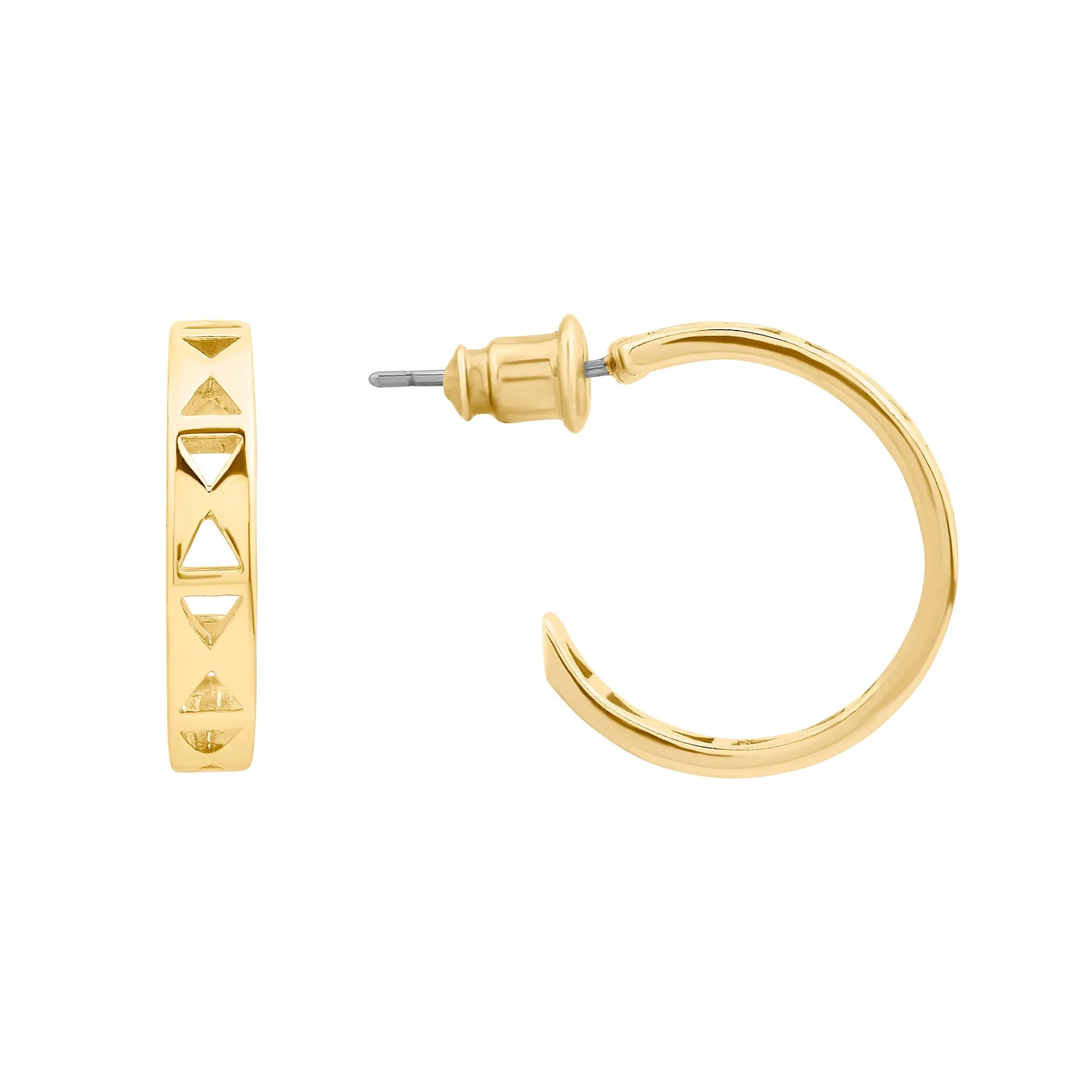 Accessorize London Women 14k Gold-Plated Cut-Out Hoops