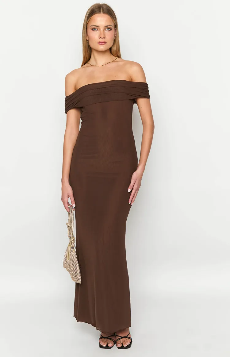 Amabella Brown Maxi Dress