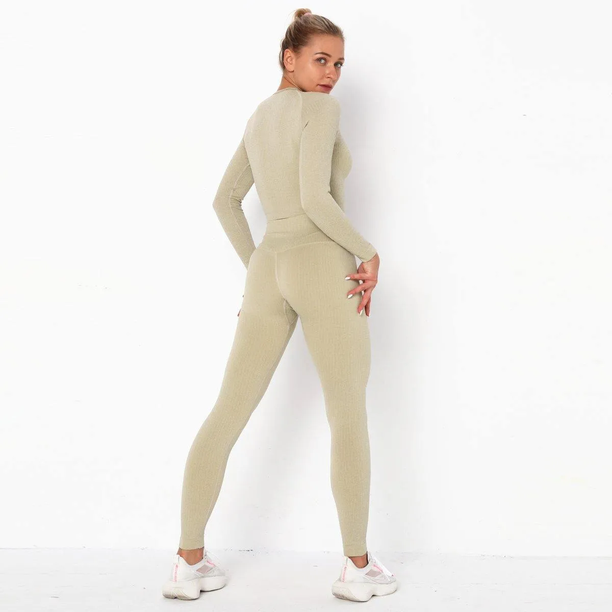 Beige Yoga Fitness Set