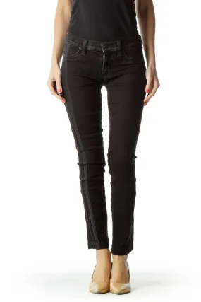 Black Embroidered Skinny Jean