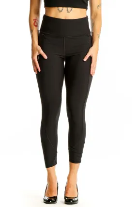 Black High-Waisted Cropped Activewear Leggings