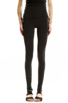 Black High-Waisted Ruched Yoga Leggings