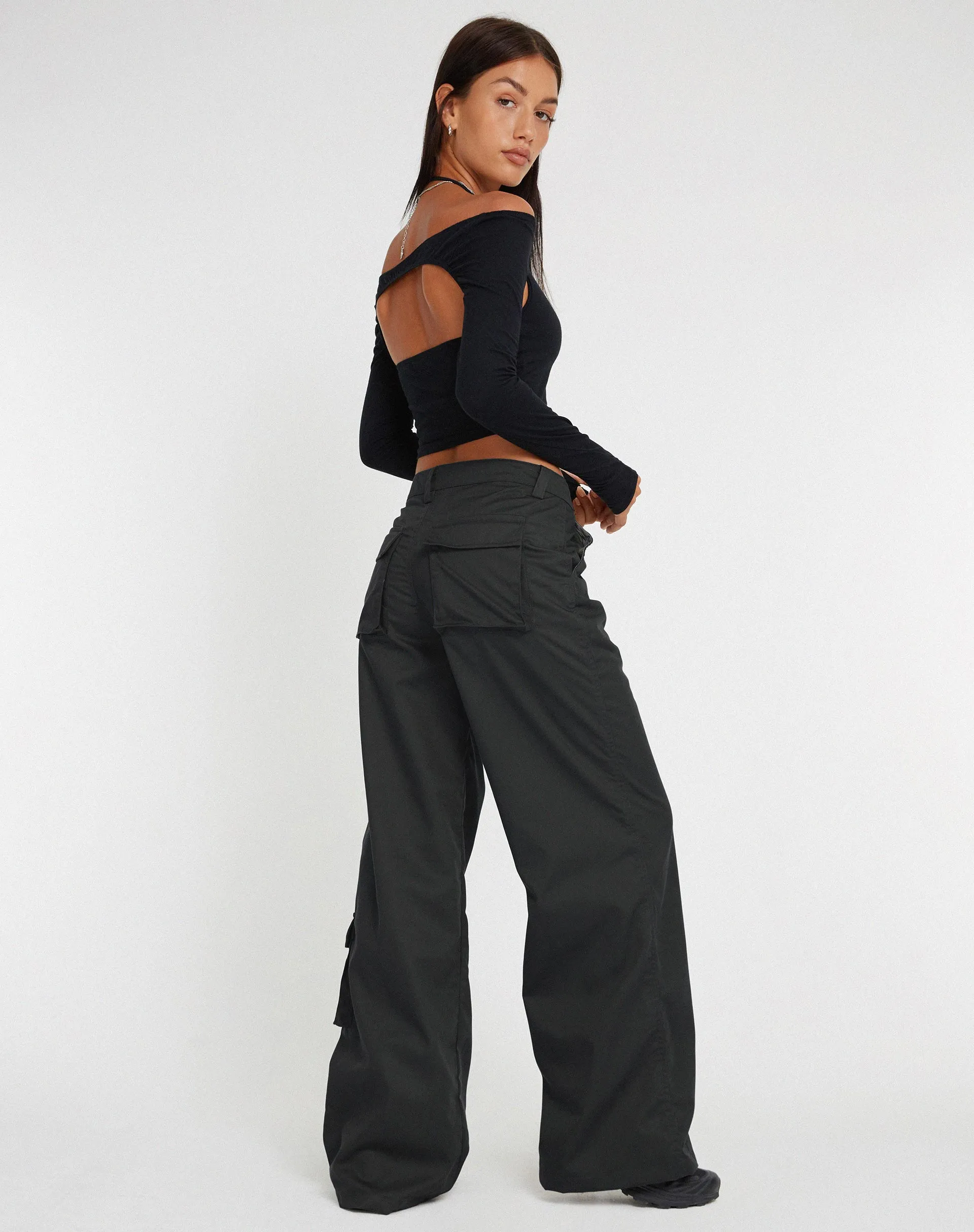 Blair Cargo Trousers in Dark Grey