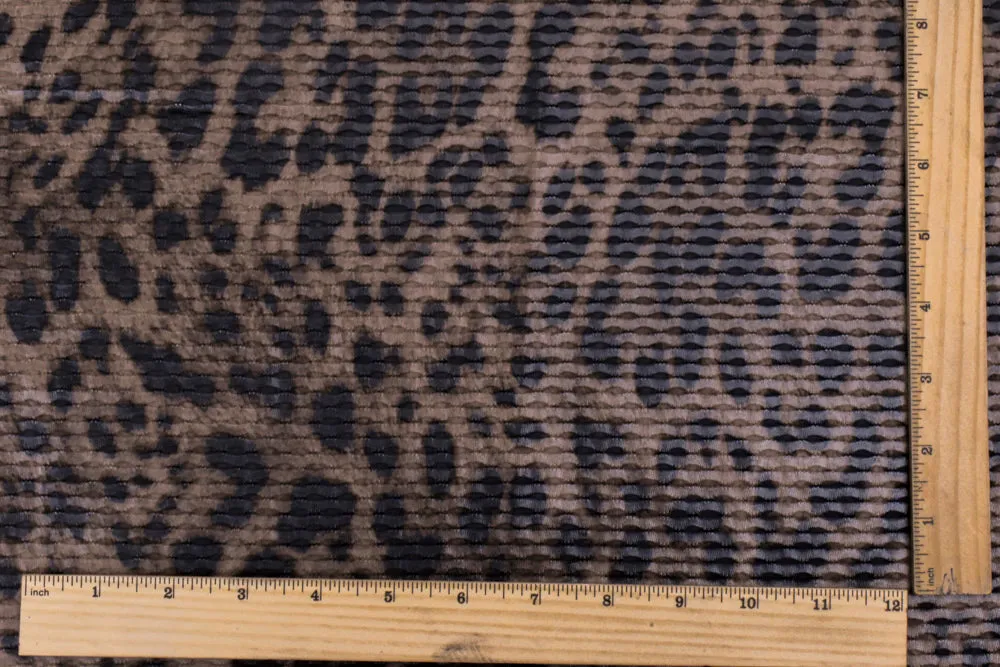 Brown-Black Famous Maker Cheetah Printed 3D Mesh Yoga Activewear Fabric