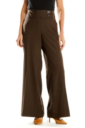 Brown Wide-Leg Trousers with High Waist