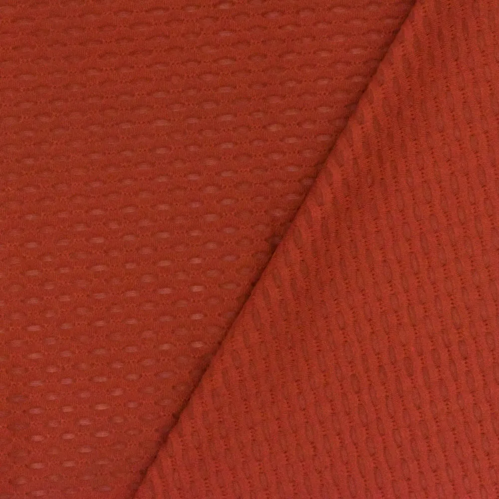 Burnt Orange Famous Maker Stretch 3D Mesh Yoga Activewear Fabric