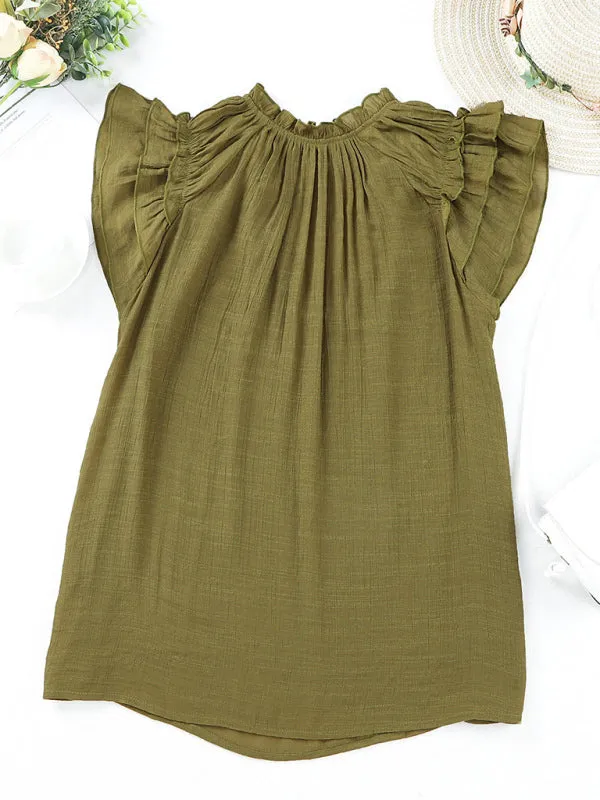 Casual Tie-Neck Blouse for Women - Top