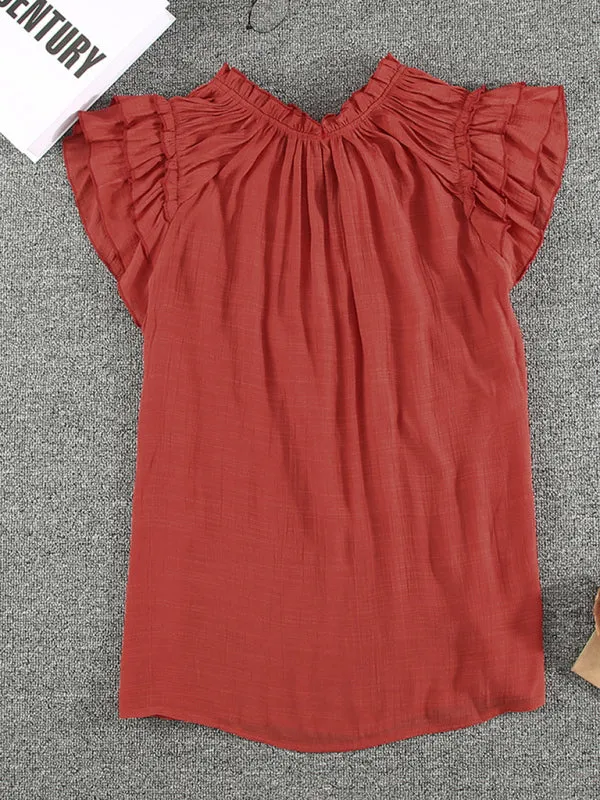 Casual Tie-Neck Blouse for Women - Top