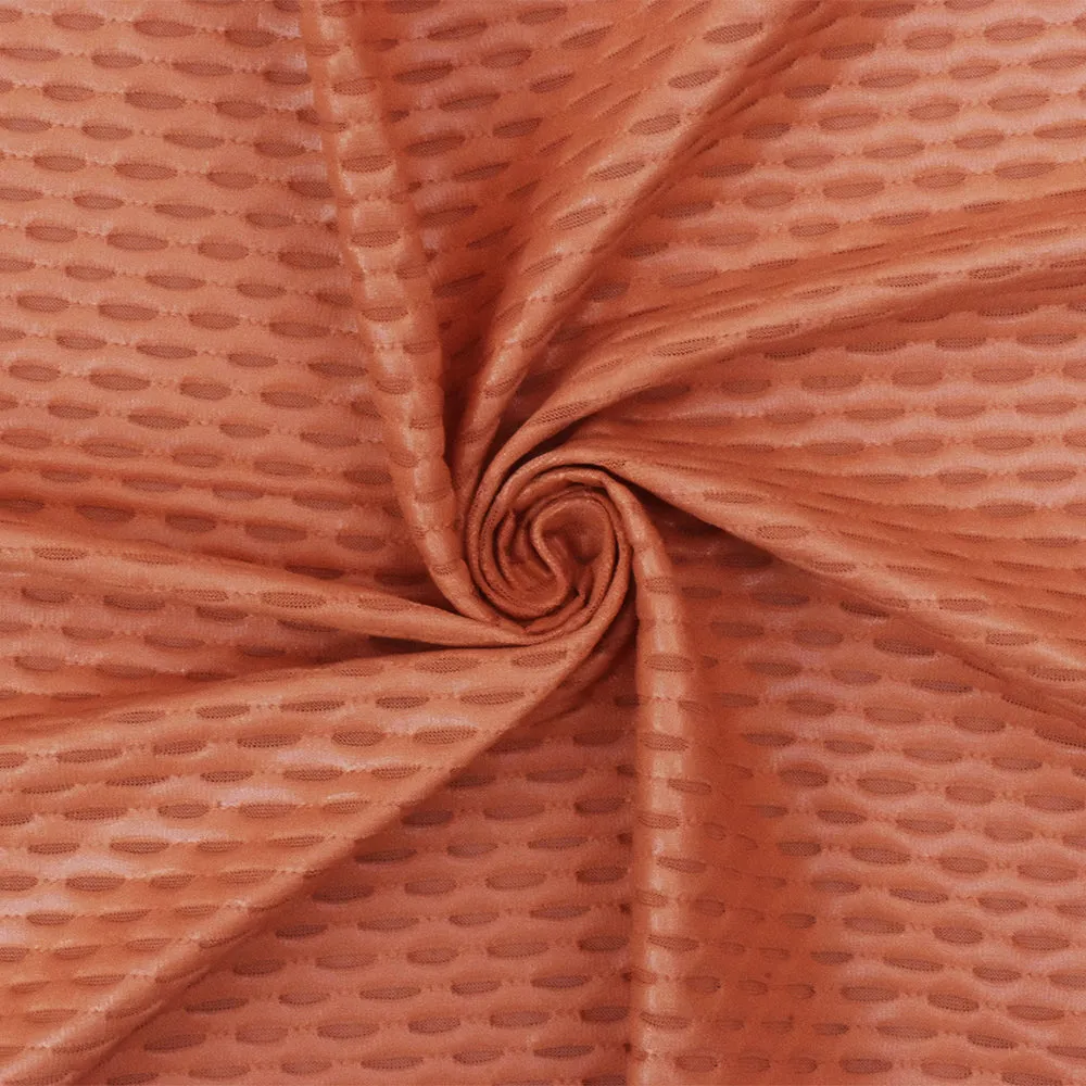 Cream Orange Famous Maker Stretch Nylon 3D Mesh Yoga Activewear Knit Fabric