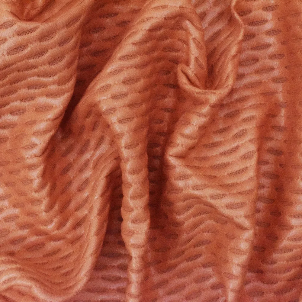 Cream Orange Famous Maker Stretch Nylon 3D Mesh Yoga Activewear Knit Fabric