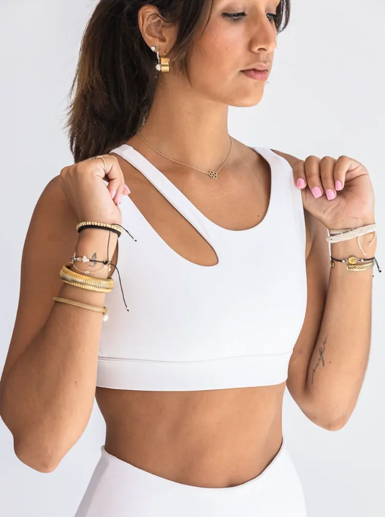 Cut Out Bra - White