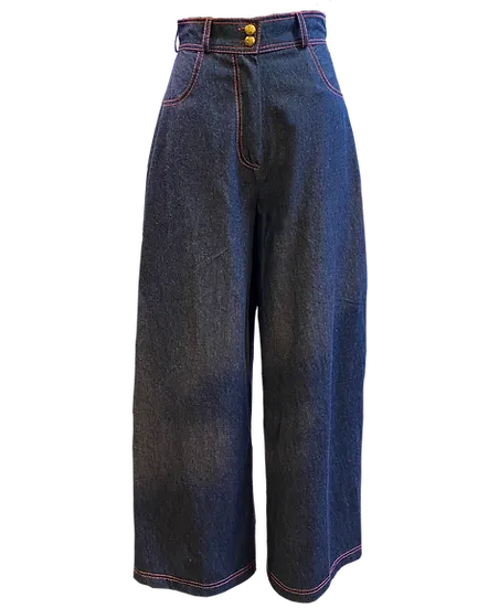 Denim Wide Leg Trousers