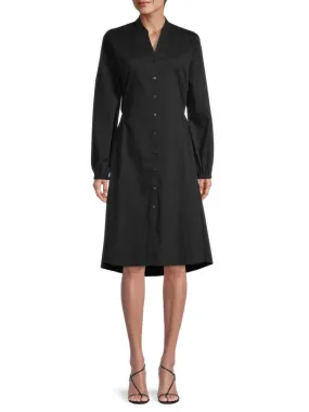 Donna Karan New York Cutout Midi Shirtdress, Black