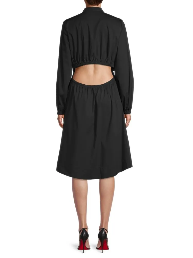 Donna Karan New York Cutout Midi Shirtdress, Black