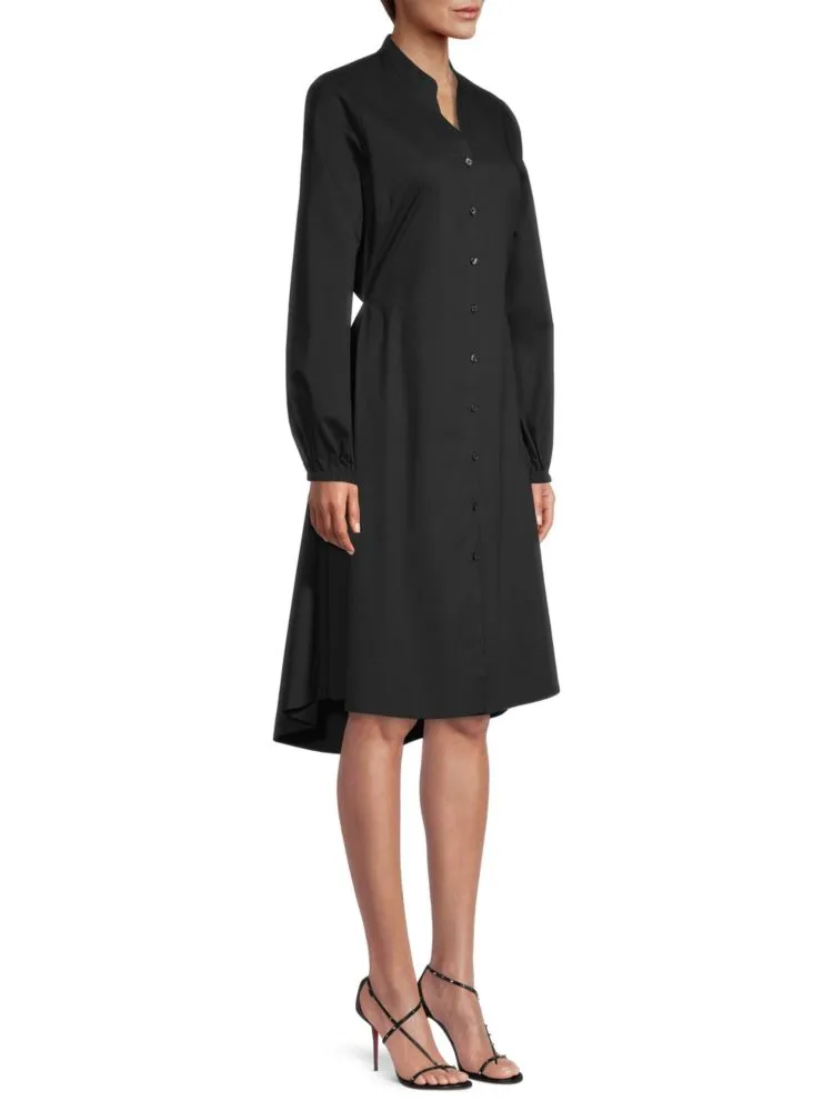 Donna Karan New York Cutout Midi Shirtdress, Black