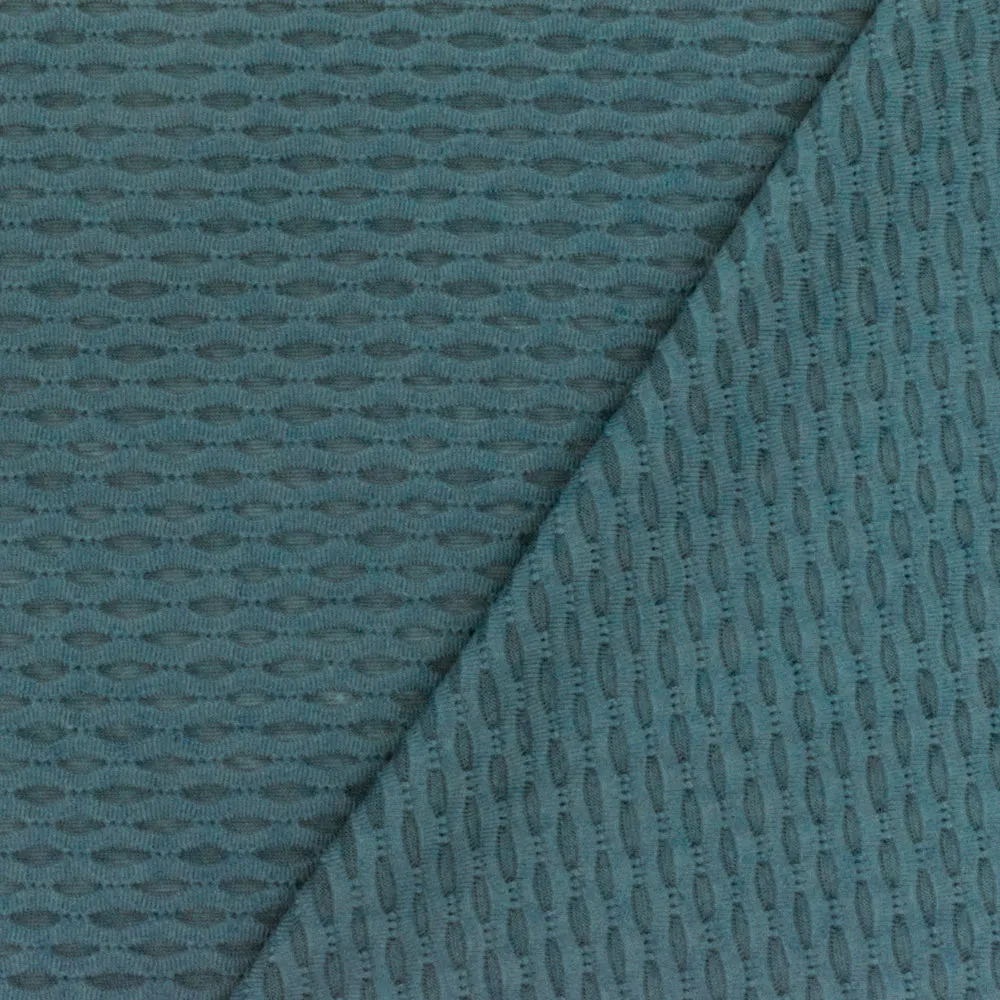 Dusty Teal Famous Maker Stretch 3D Mesh Yoga Activewear Fabric