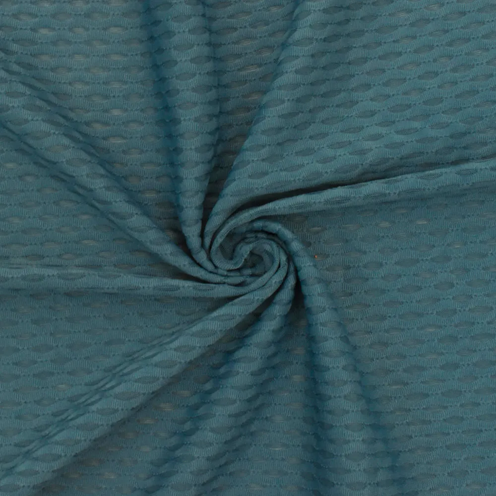 Dusty Teal Famous Maker Stretch 3D Mesh Yoga Activewear Fabric