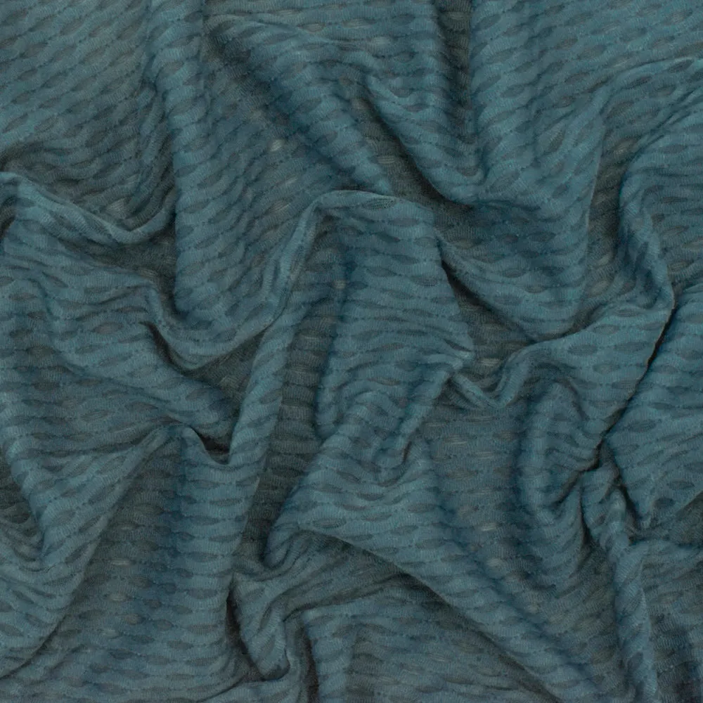 Dusty Teal Famous Maker Stretch 3D Mesh Yoga Activewear Fabric