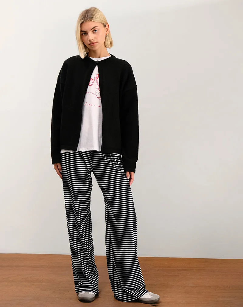 Eunice Trouser in Black and White Stripe