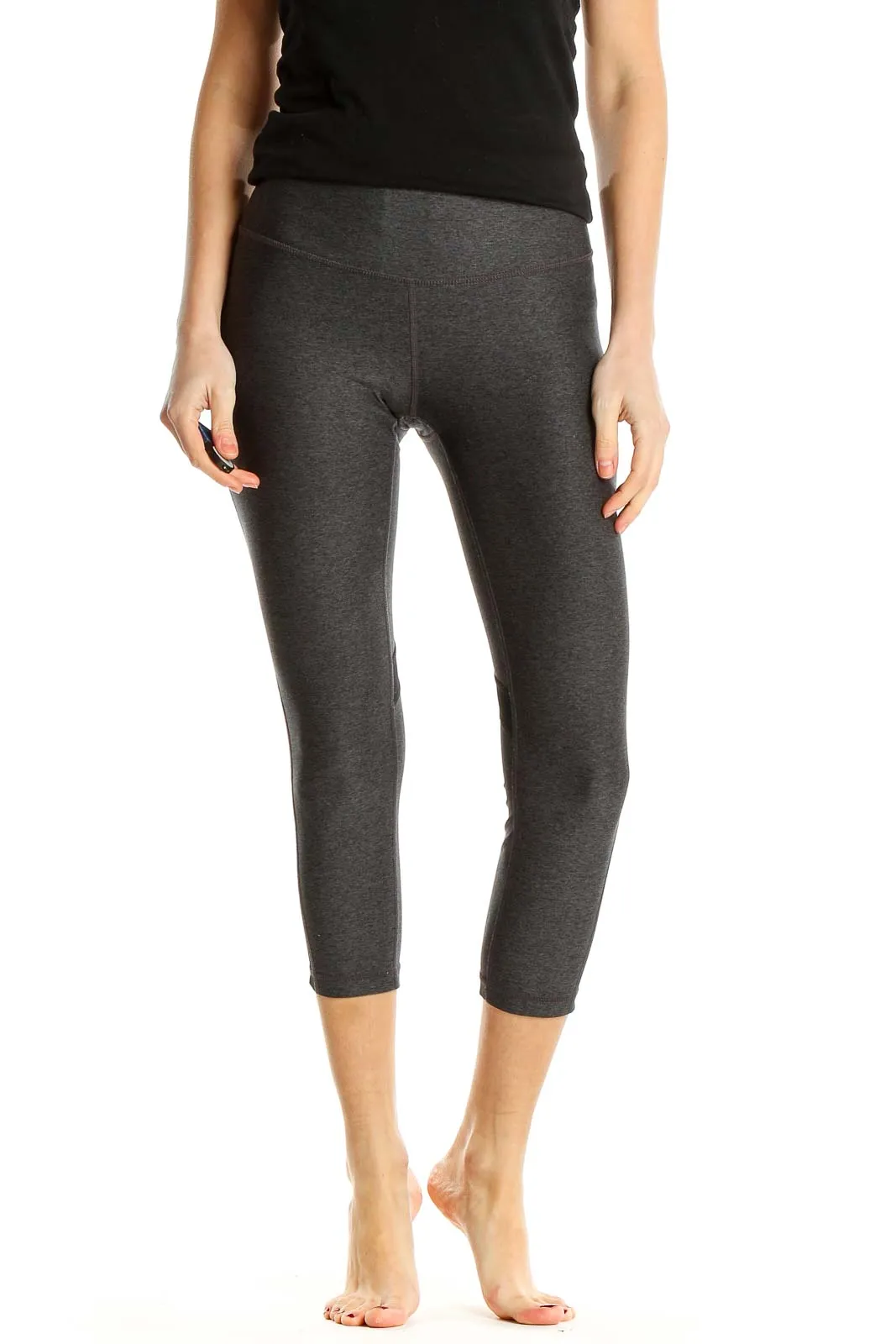 Gray Activewear Cropped Leggings