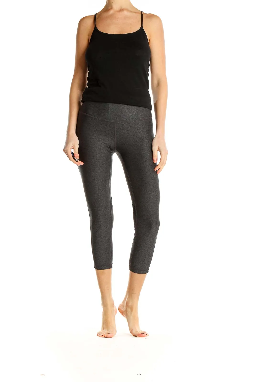 Gray Activewear Cropped Leggings