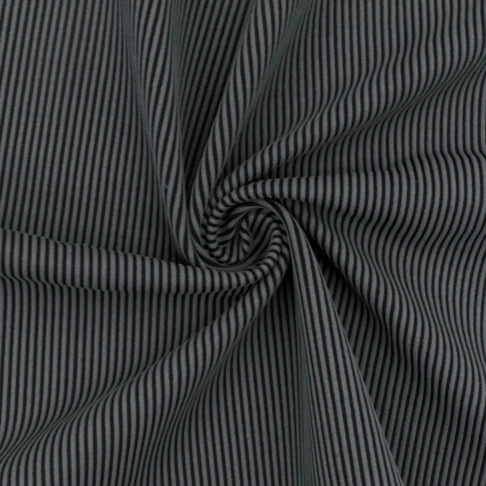 Gray-Black Famous Maker Stripe Jacquard Stretch Double Knit yoga Fabric