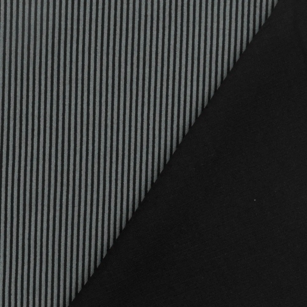 Gray-Black Famous Maker Stripe Jacquard Stretch Double Knit yoga Fabric