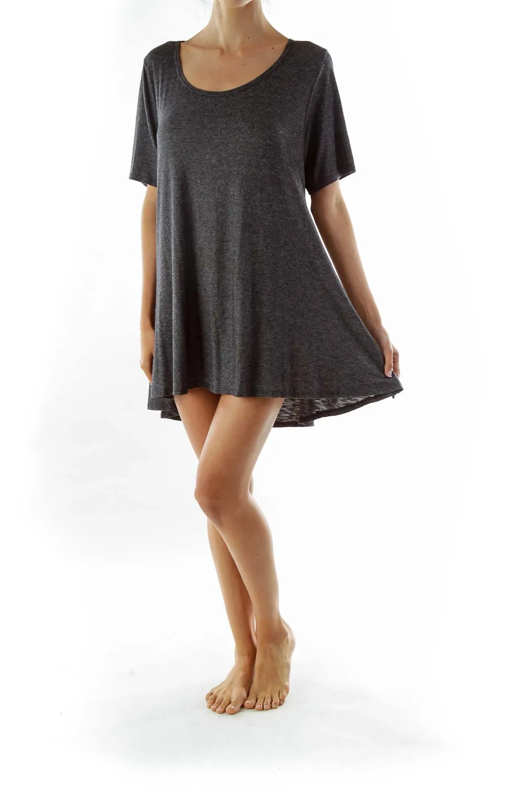 Gray Mottled T-Shirt Dress