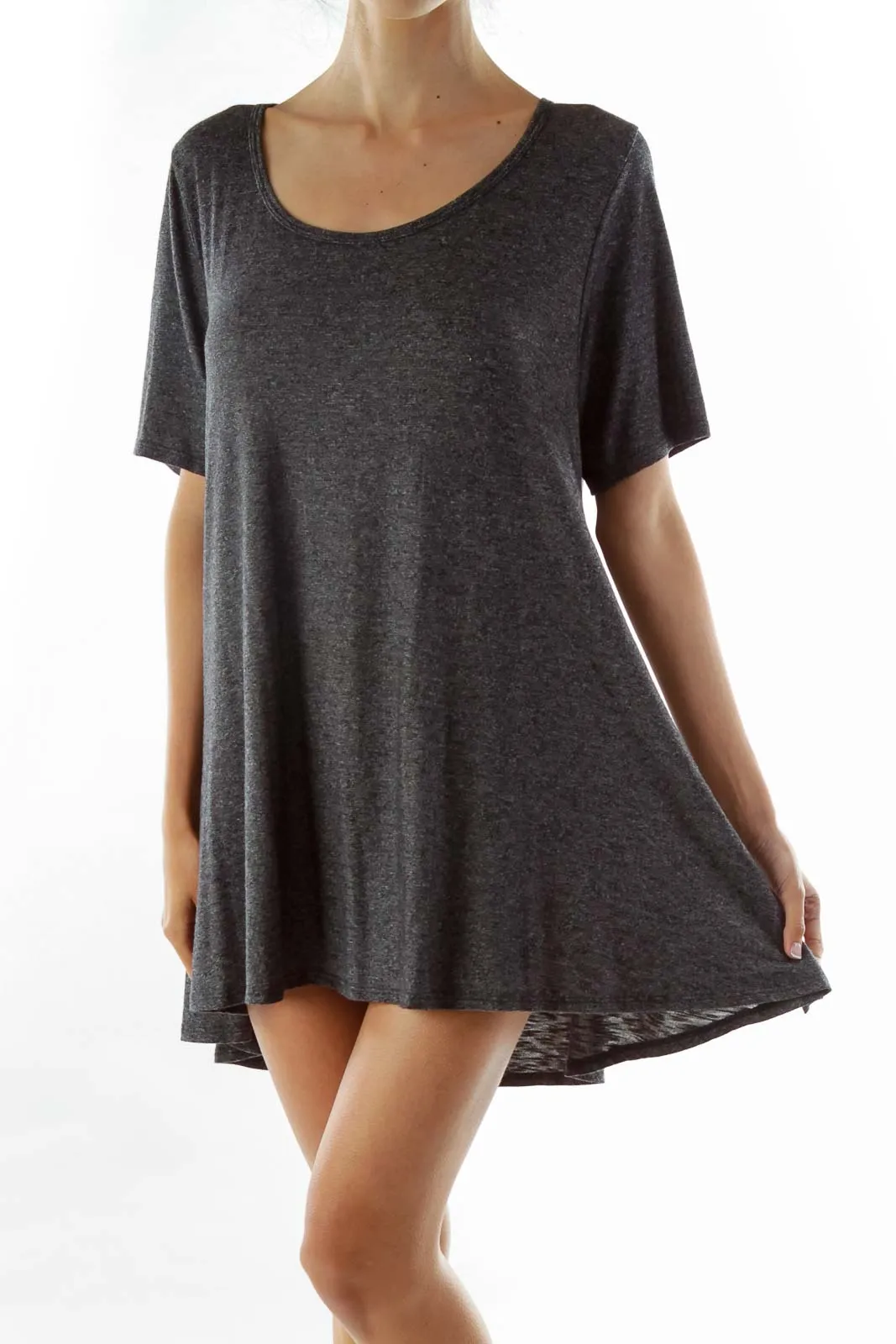 Gray Mottled T-Shirt Dress