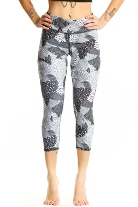 Gray Patterned Capri Leggings