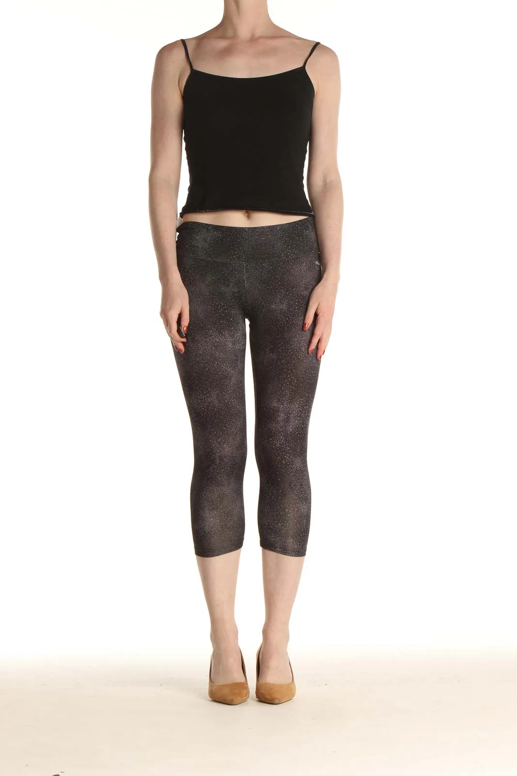 Gray Printed Activewear Leggings