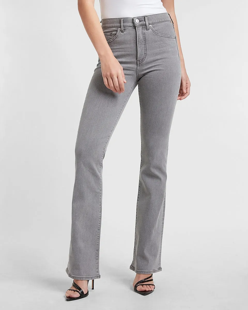 High Waisted Gray Bootcut Jeans in Gray