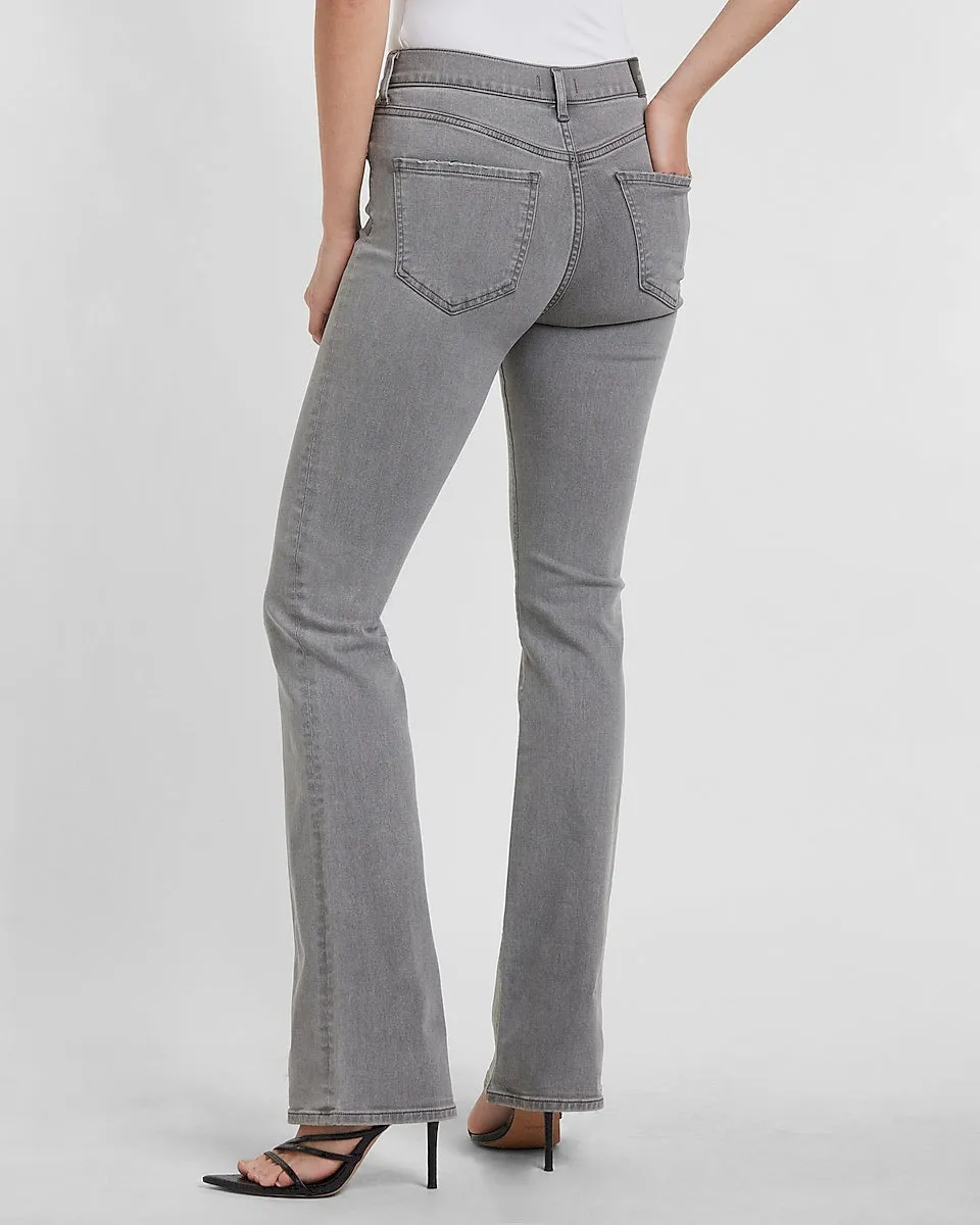 High Waisted Gray Bootcut Jeans in Gray