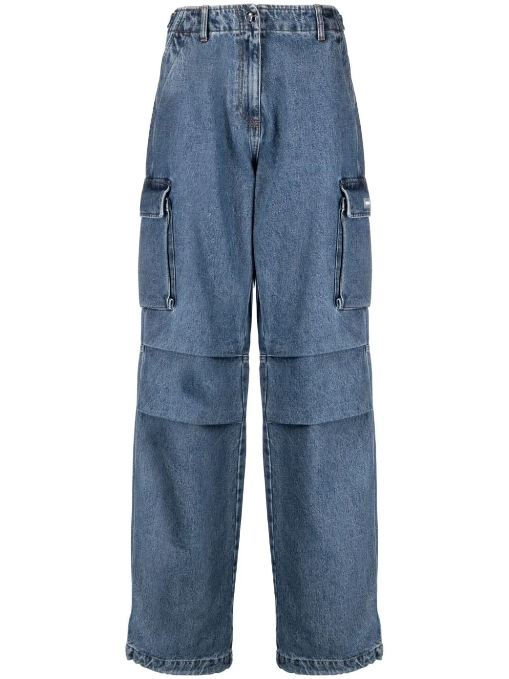 HIGH-WAISTED WIDE-LEG CARGO TROUSERS