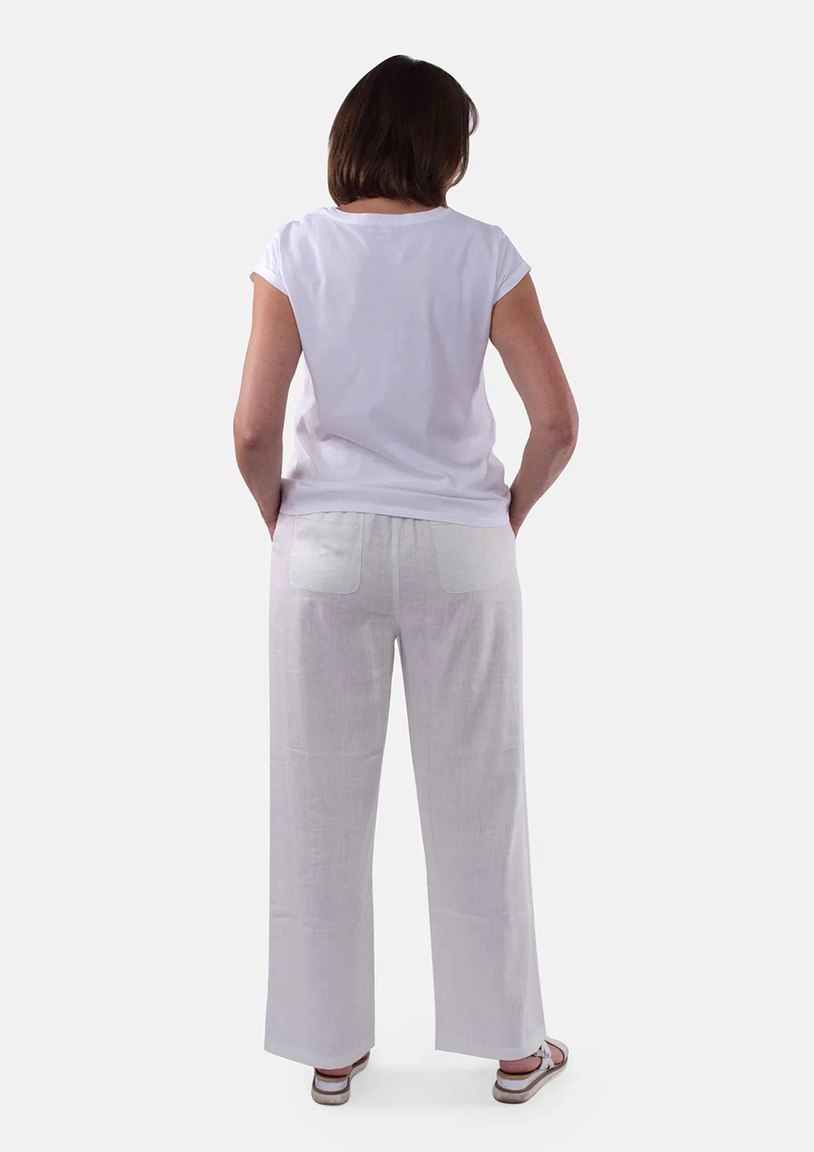 Linen Rich Wide Leg Trousers