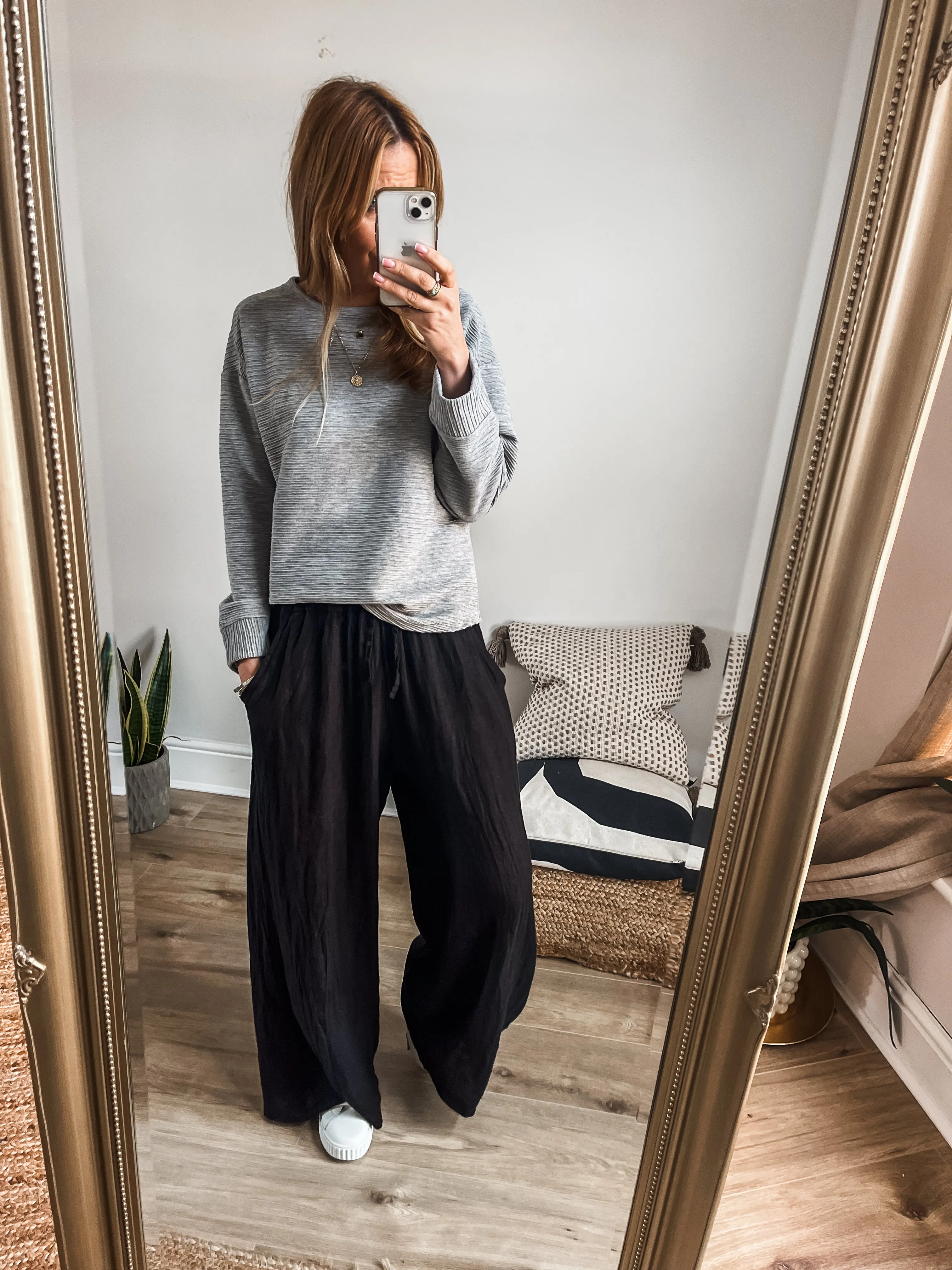 Linen Wide Leg Trousers