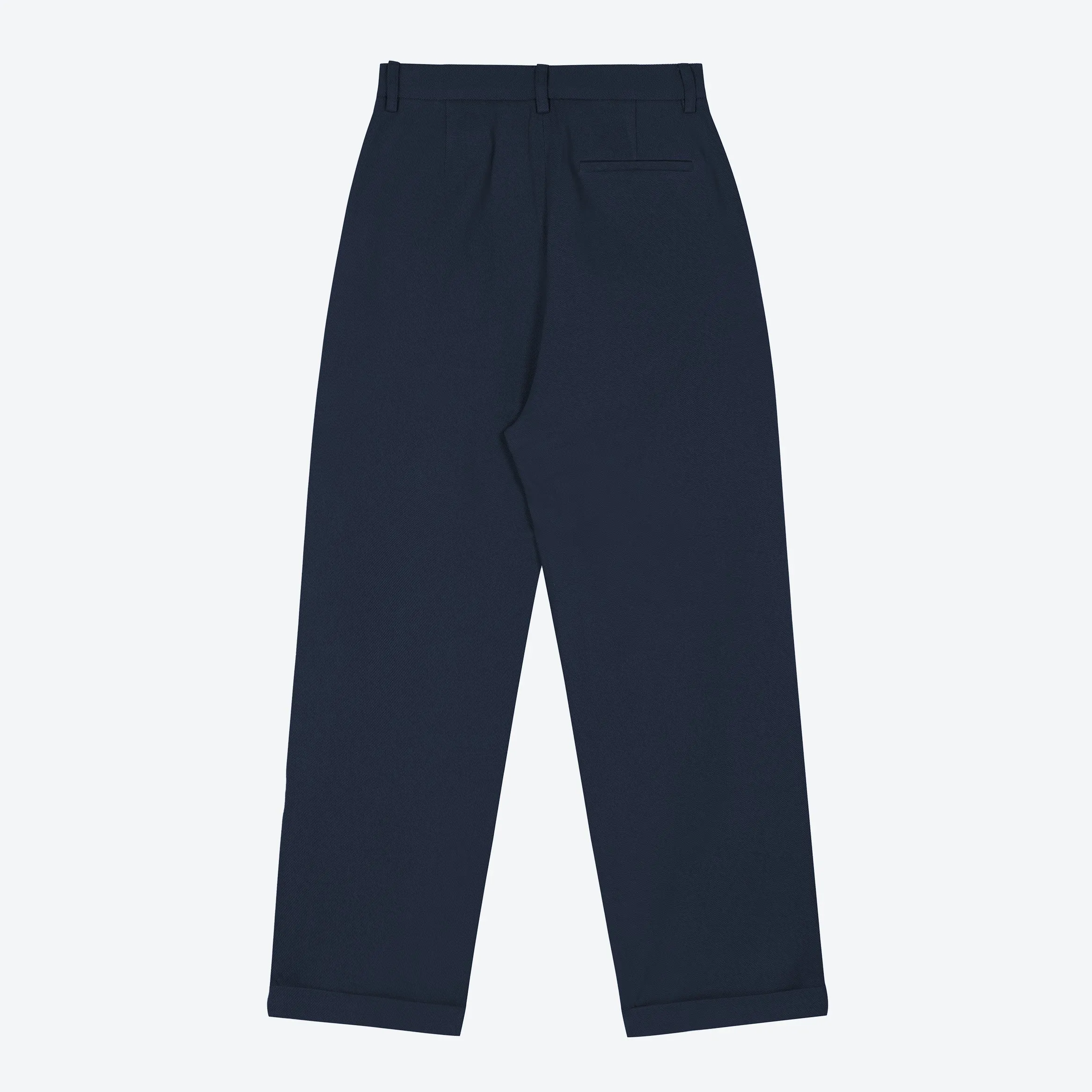 Lowie Drill Navy Pleat Front Trouser