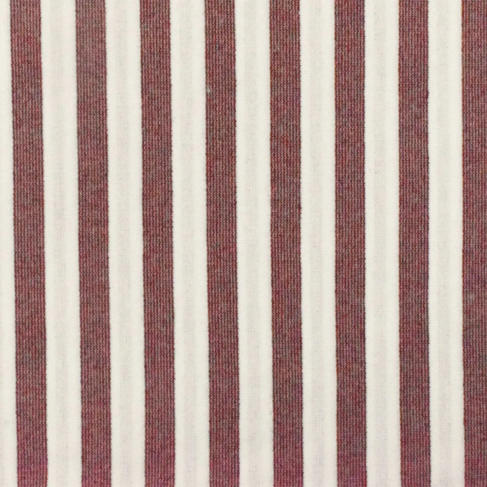 Maroon Red-White Stripe Stretch Poly Double Knit Activewear Fabric