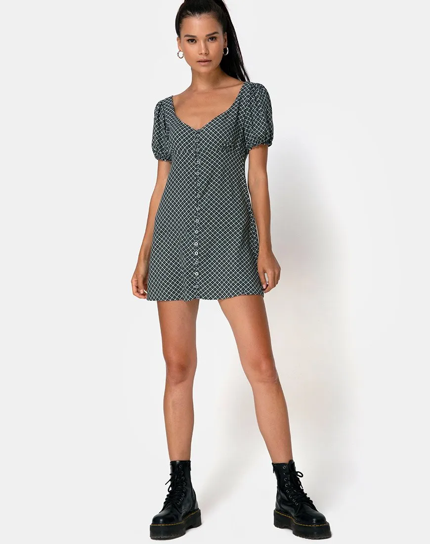 Montero Mini Dress in Check it Out Green