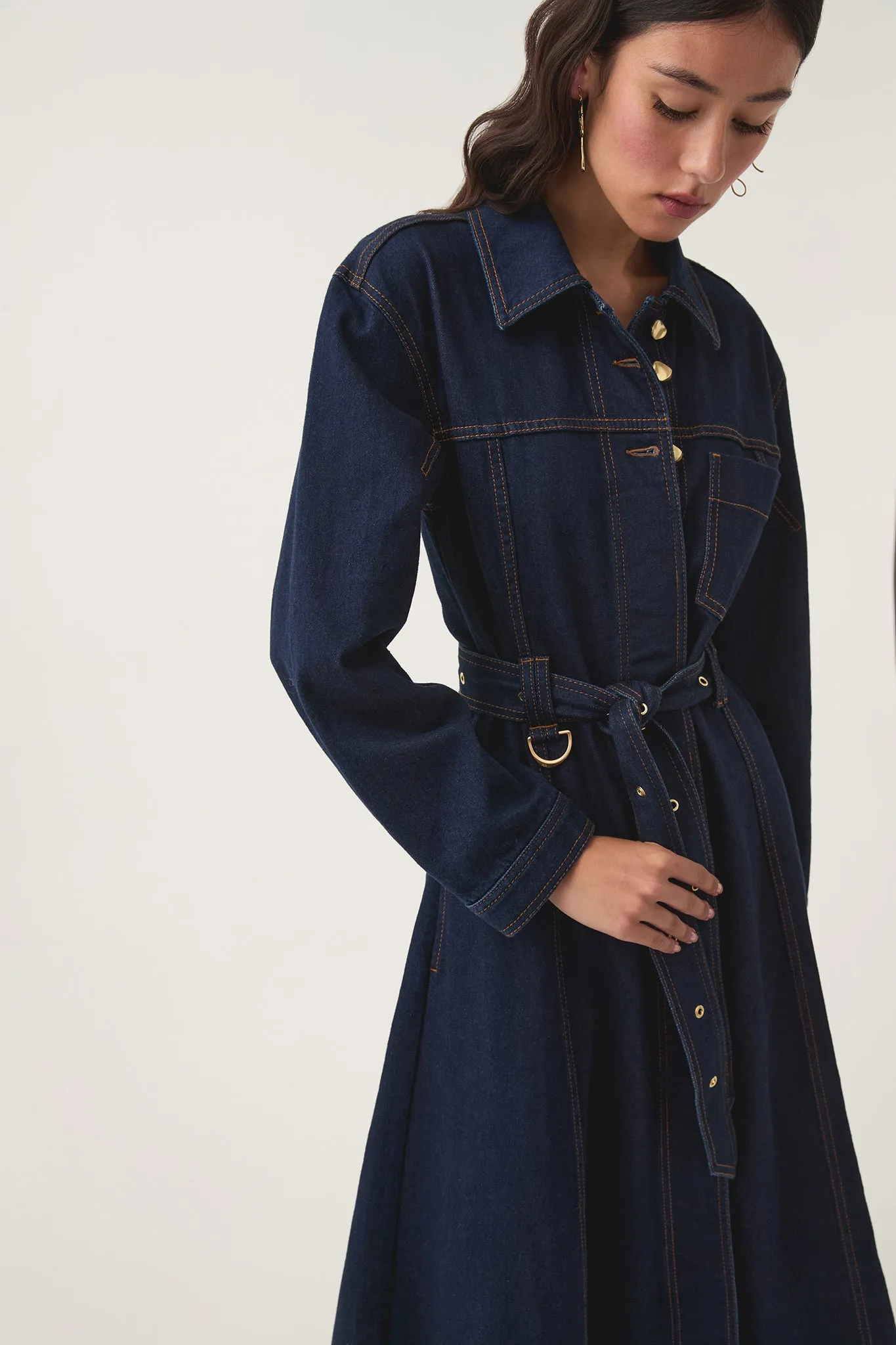 Resonance Denim Midi Dress