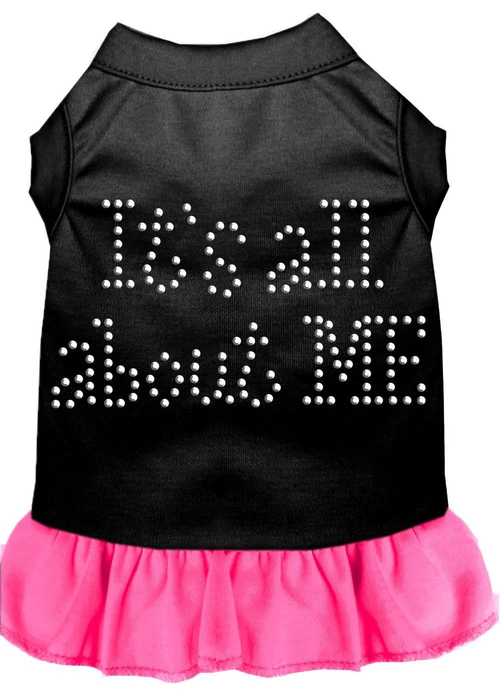 Rhinestone All About Me Dress Black With Bright Pink Xxl (18)