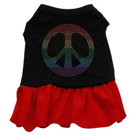 Rhinestone Rainbow Peace Dress Black with Red Med (12)