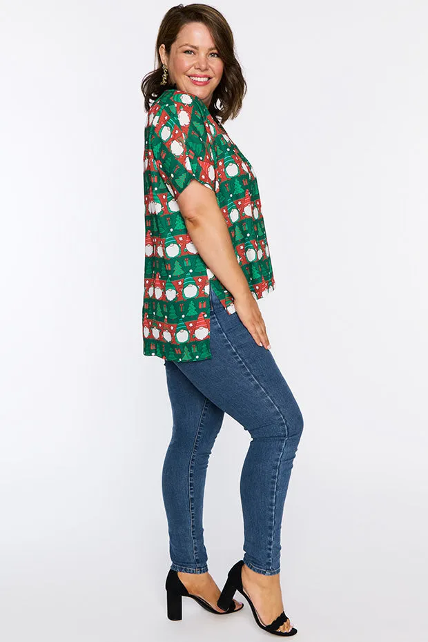 Serena Christmas Gnomes Top