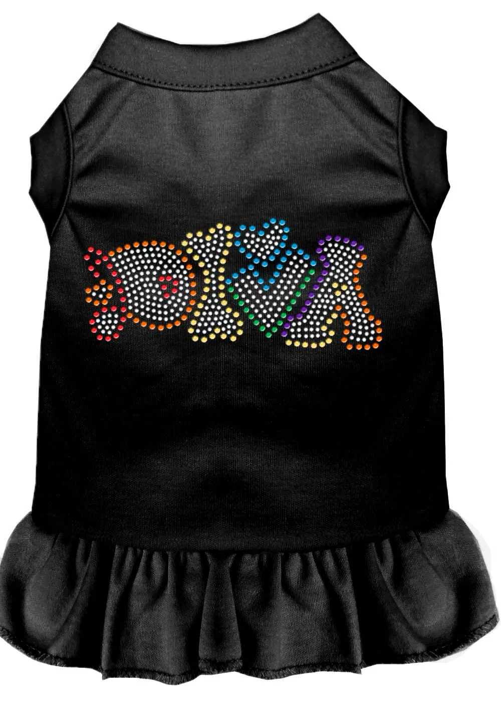 Technicolor Diva Rhinestone Pet Dress Black Xxl (18)