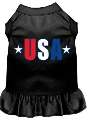 Usa Star Screen Print Dress Black Xxl (18)