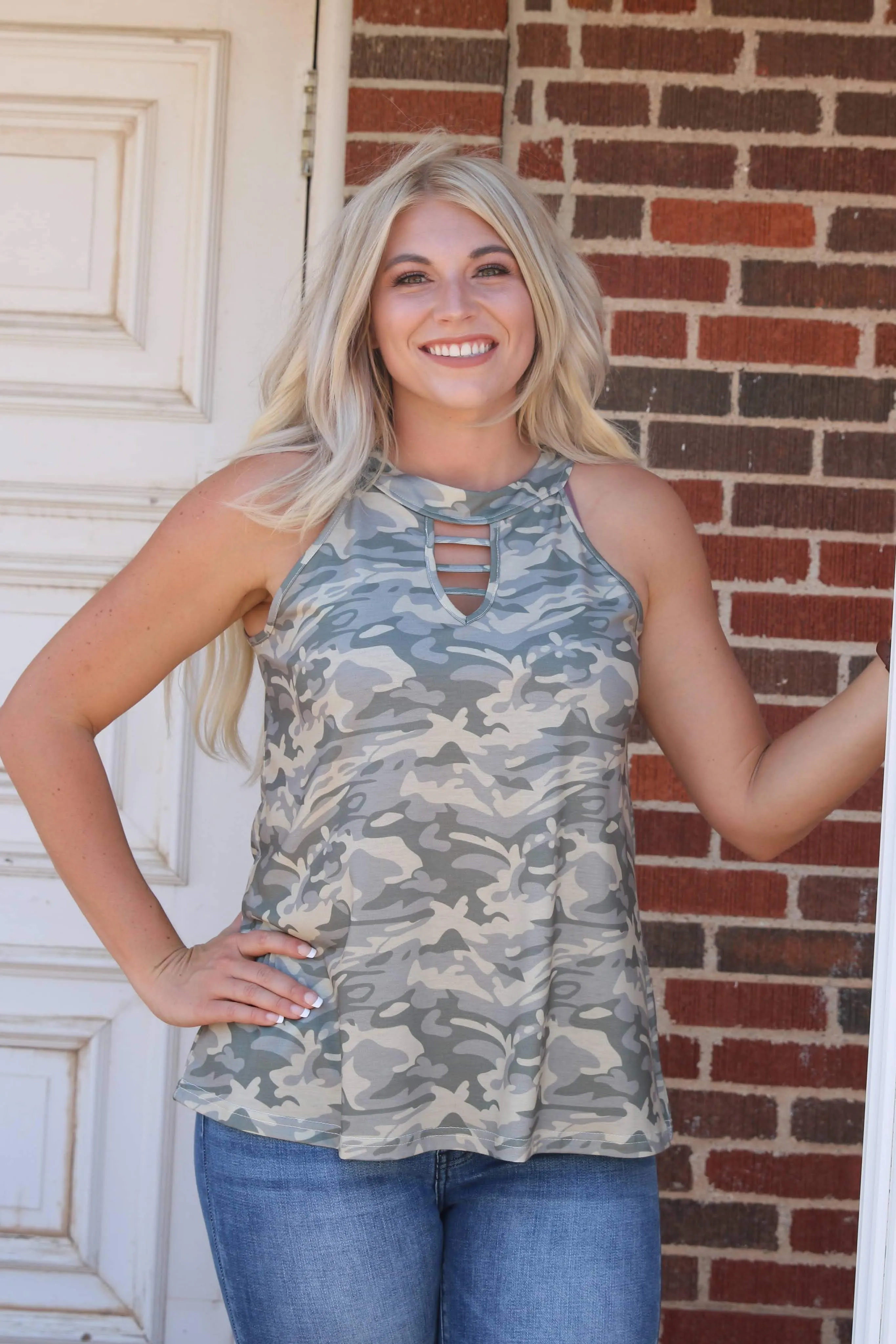 Venus Camouflage Sleeveless Top