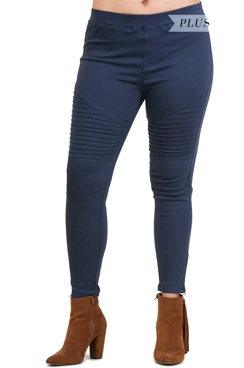 Washed Moto Jeggings, Navy