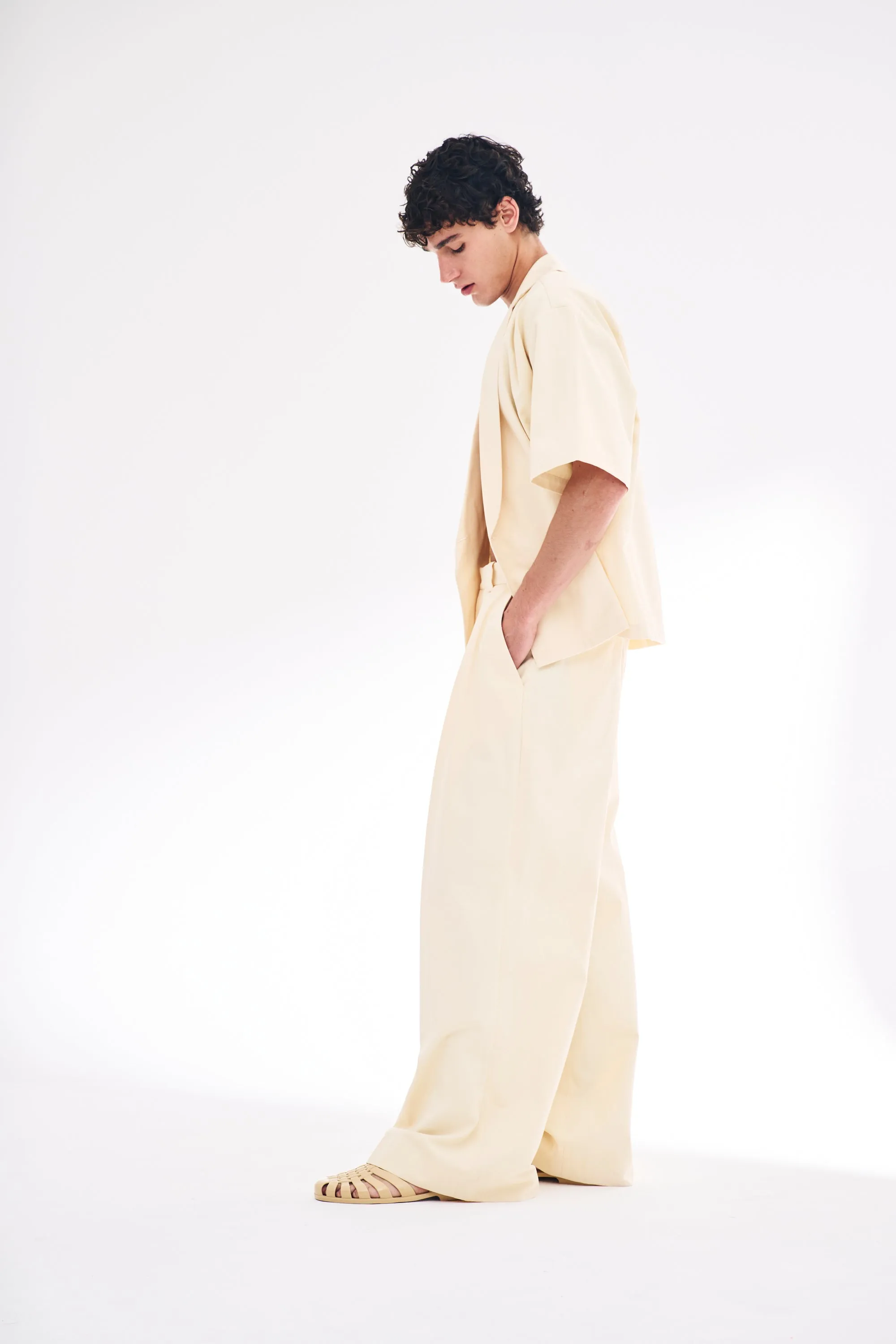 Wide Leg Cotton Trouser