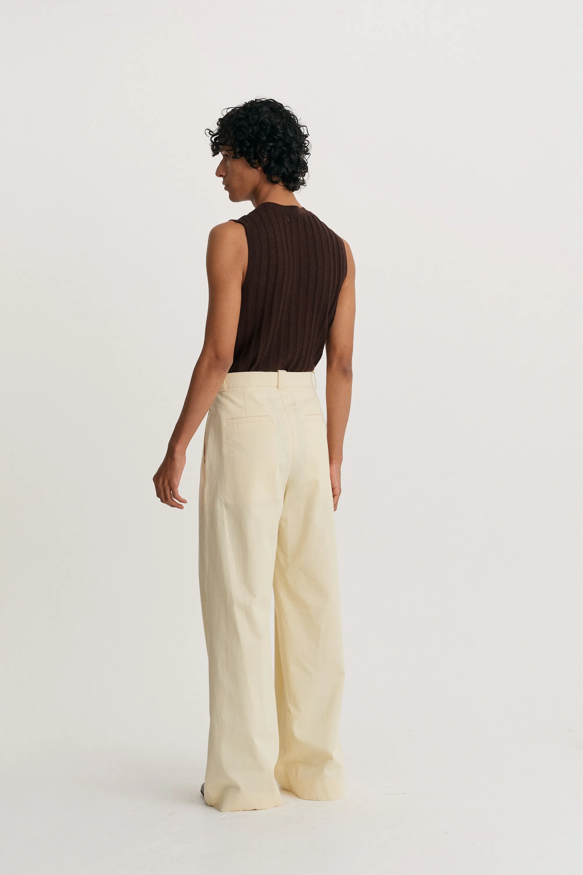 Wide Leg Cotton Trouser